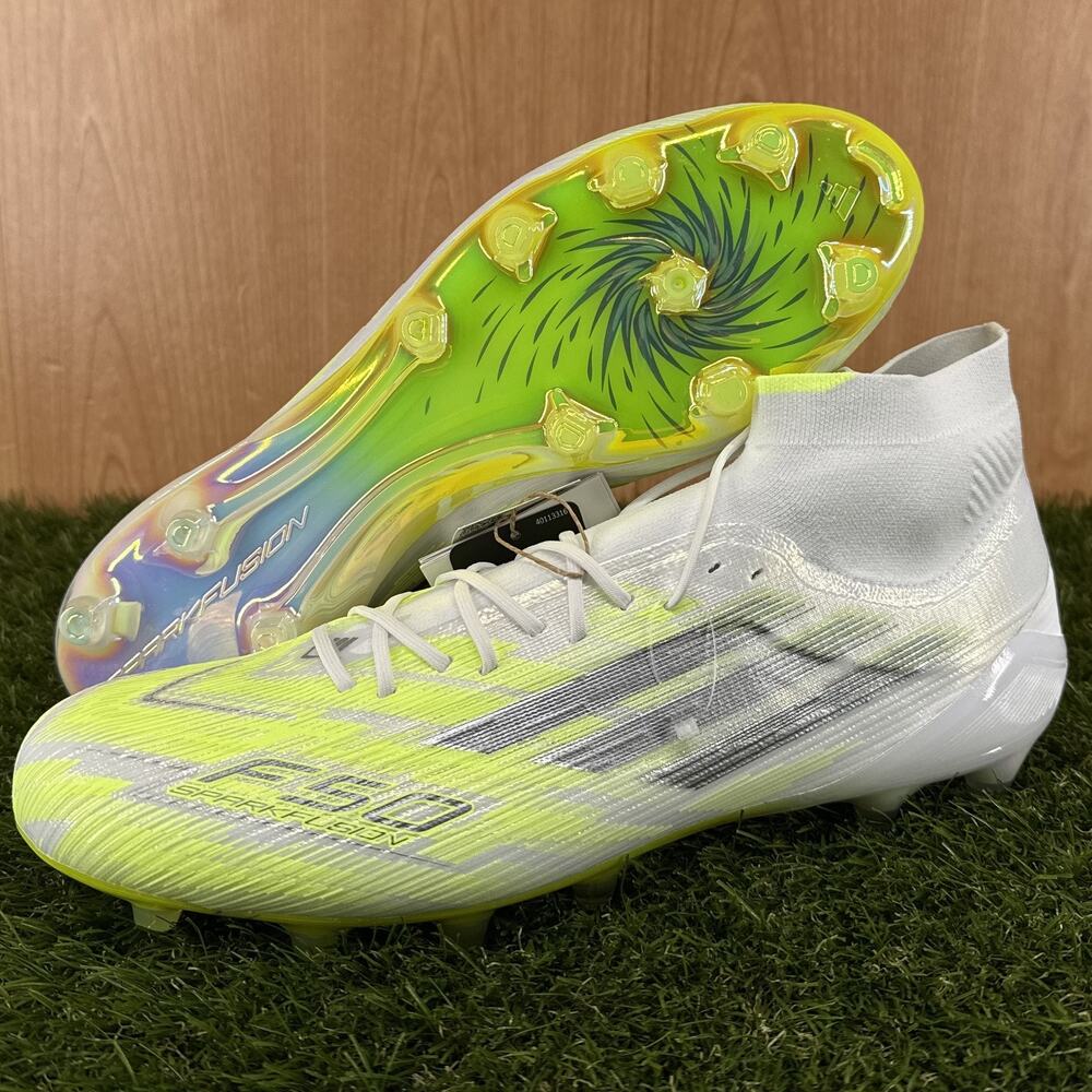 adidas F50 Sparkfusion Elite Mid Cut FG AG White JR6474 Womens Sz 12.5